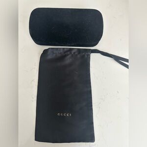 Gucci Midnight Black Velvet Sunglasses Case with Gucci Duster Bag